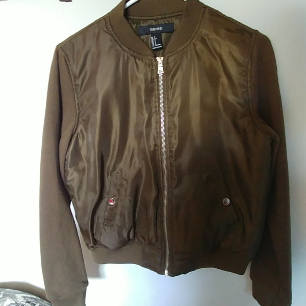 A green bomber jacket